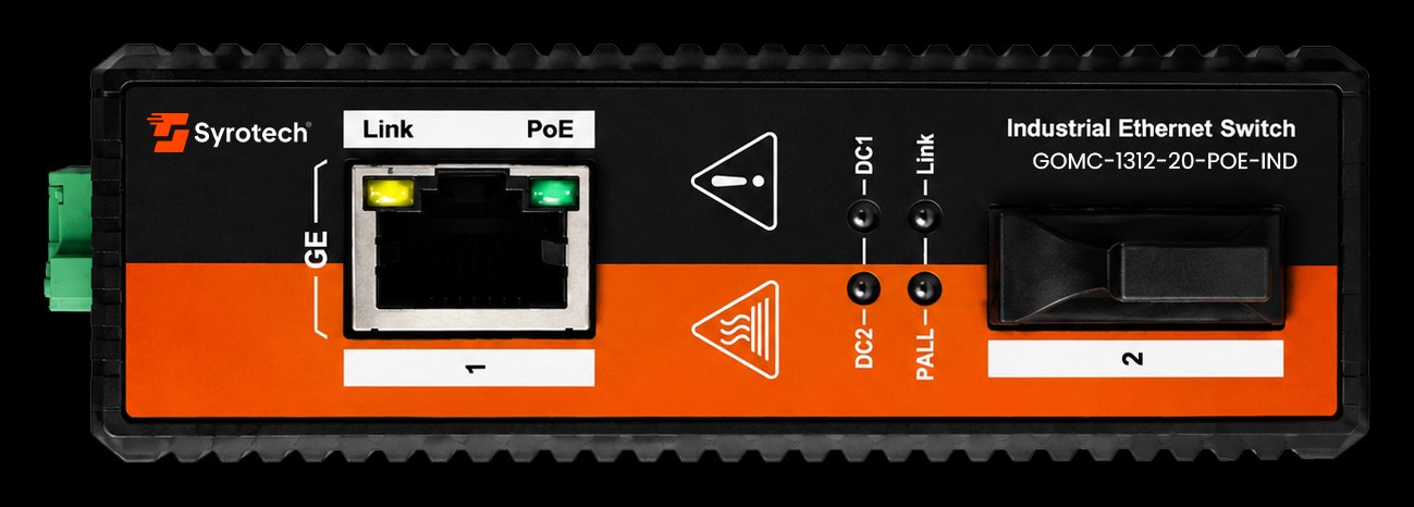 Syrotech GOMC-1312-20-POE-IND industrial PoE media converter